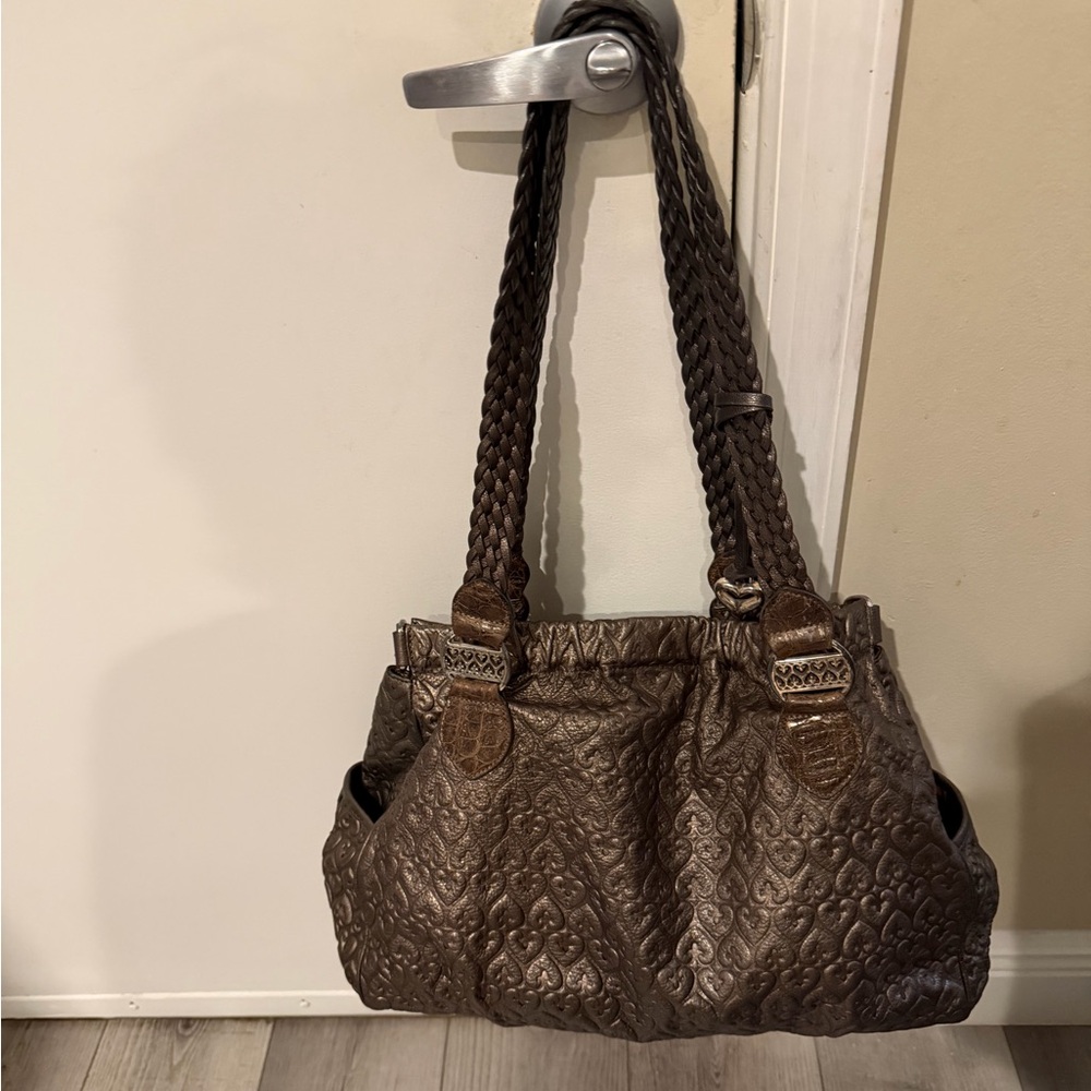 Brighton Elegant Brown Braided Handle Women's Bag